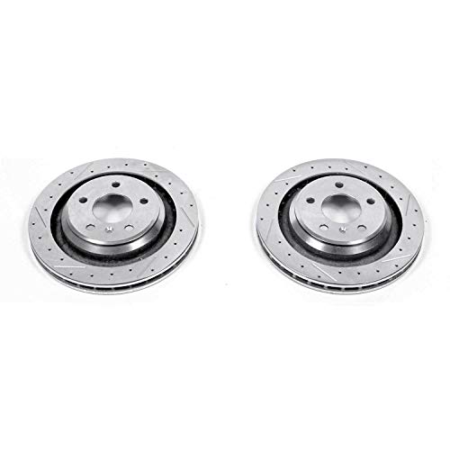 Image of Power Stop AR8287XPR Rear Evolution Drilled & Slotted Rotor Pair For Pontiac Grand Prix 2005-2008 [Model Specific]