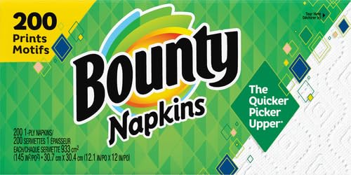 Image of Bounty Paper Napkins, White, 200 Sheets per Pack, Pack of 42