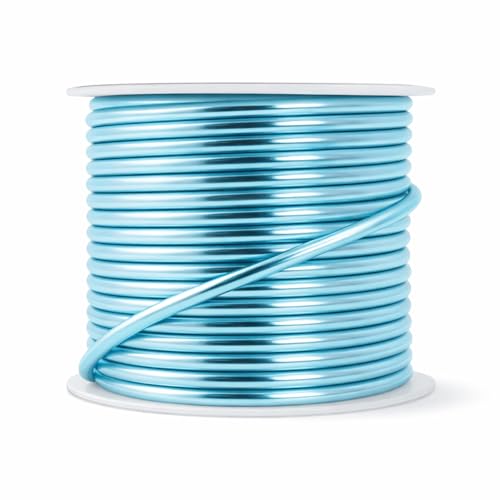 Image of Mandala Crafts 10 Gauge Anodized Aluminum Craft Wire for Jewelry Making - 32 FT Colored Flexible Turquoise Wire - Bendable for Bonsai Armature Crafting Sculpting
