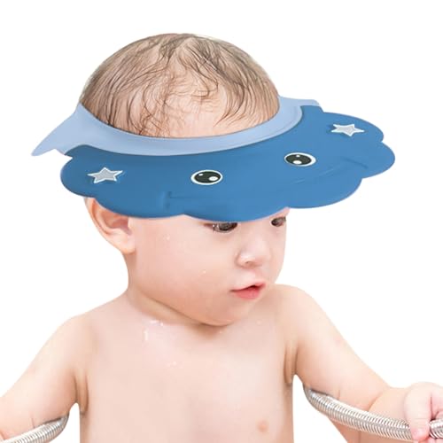 Image of 2 Pcs Baby Shower Cap Adjustable Girls Boys Hair Washing Shield Waterproof Ear Protective Shampoo Hat Soft Bath Head Cap Visor