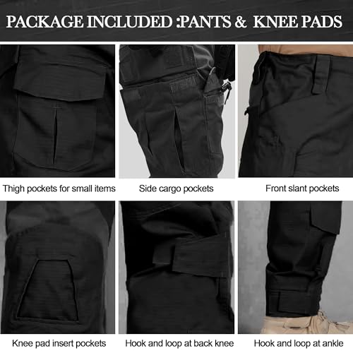 Men’s Tactical Pants with Knee Pads Waterproof G3 Combat Pants Camo Cargo Pants with 10 Pockets No Belt - Image 5