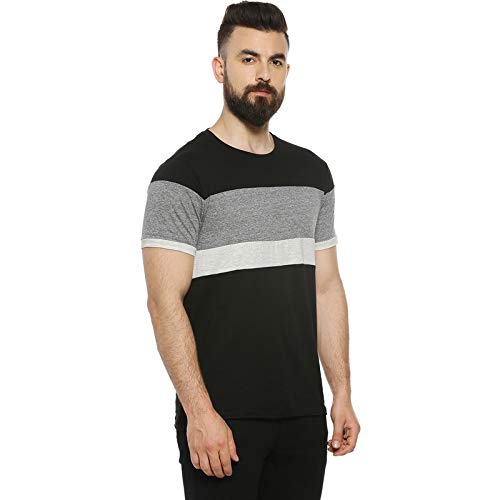 Image of CAHOOT Colour Block Men Round Neck Stylish New Trends Multicolour Casual T-Shirt