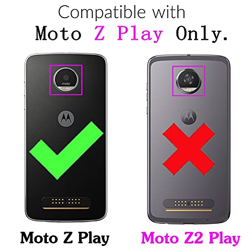 Asuwish Compatible With Moto Z Play Wallet Case And Tempered Glass Screen Protector Flip Cover Credit Card Holder Stand Cell Accessories Phone Cases For Motorola Zplay Motozplay Droid Women Men Purple #TOP1