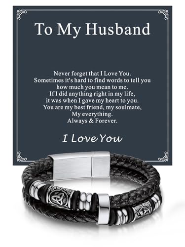 Pulsera para hombre con cuerda doble negra y nudos celtas miniatura 1