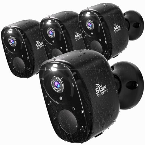 Image of 5G Security Cameras Wireless Outdoor 4pack, 2K Battery Powered Camera for Home Security with IP65, SD /Free Cloud Storage, No Monthly Fee, AI Motion Detection, Color Night Vision, 2-Way Audio,Alexa