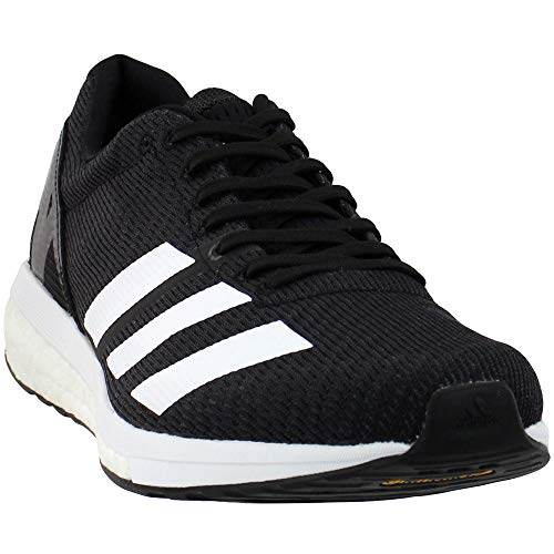 adidas Men's Adizero Boston 8 Running Shoe, Black/White/Grey, 10 M US