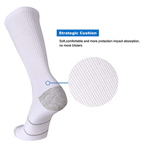 Image of EnerWear EnerWear 10P Pack Men's Lycra Cotton Half Cushion Crew Socks(10-13 /shoe size 6-12, White 3)