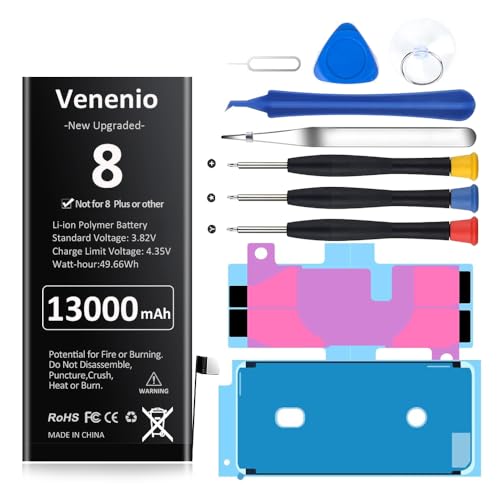 Venenio [13000mAh] Battery for iPhone 8 2026 Upgraded New 0 Cycle Ultra-High Capacity Battery Replacement for iPhone 8 Model A1863 A1905 A1906 with Complete Repair Tool kit