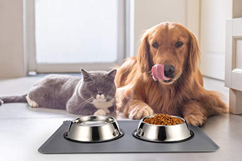 Podinor Stainless Steel Dog Bowls, Food and Water Non Slip Anti Skid Stackable Pet Puppy Dishes for Small, Medium and… - Image 2