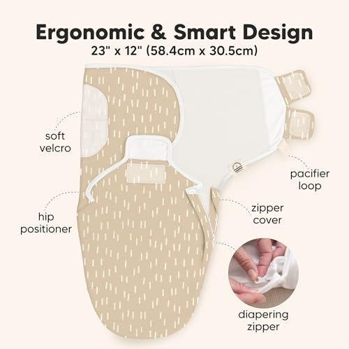 Image of Baby Swaddle Sleep Sacks with Zipper - 3-Pack Swaddles for Newborns 0-3 Months, Infant, Baby Girls, Boys, Soft & Durable Newborn Sleep Sack, Easy Diaper Change Swaddling Blanket (Dino Ridge, OS)