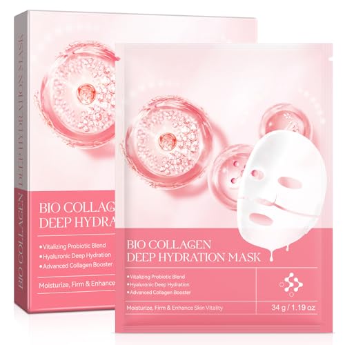 Collagen Face Mask Korean Skincare, Collagen Overnight Face Mask for Deep Hydration Anti-Wrinkle & Pore Minimizing, Night Treatment for Youthful Skin, Brighten Skin Tone, Elastic Skin, 4PCS Collagen Face Mask Korean Skincare, Collagen Overnight Face Mask for Deep Hydration Anti-Wrinkle & Pore Minimizing, Night Treatment for Youthful Skin, Brighten Skin Tone, Elastic Skin, 4PCS