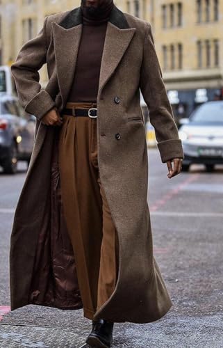 VENNYNG Boys Full Length Trench Coat Notched Lapel Long Jacket Double Breasted Classic Winter Overcoat4