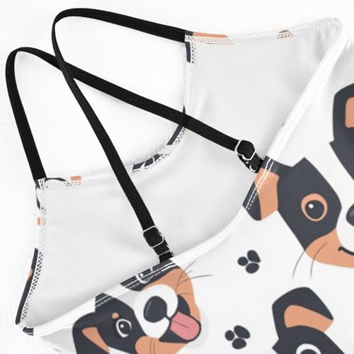 ZZKKO Happy Dog Bones Girls Swimsuit One Piece Bathing Suit for Baby Girls' Swimwear 3-10T4