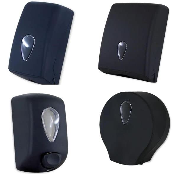 BALSAT Dispensadores de Papel higienico, Toallas y jabon industriales. con diseño Elegante. Negros Dispensadores hosteleria (Jabonera)