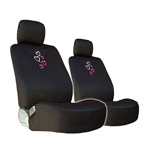 Yupbizauto New Multi Pink Red Love Heart Car Seat Covers Headrest Cover Floor Mats Gift Set