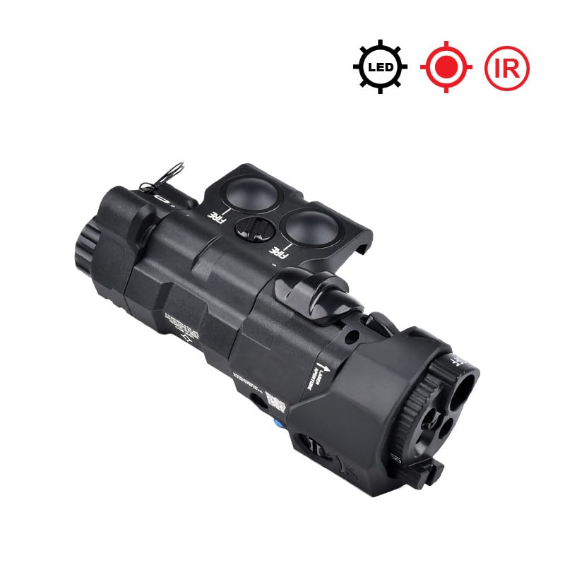 Nylon ML C1+ Box Laser Sight Indicator(with IR+Red/Green/Blue Laser+IR Fill Light+220lm LED Light),& M300A Strong Flashlight & Modular Dual Remote Pressure Switch(SF+2.5 Plug) Combo,Black