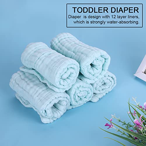 Cloth Diaper Inserts, Cloth Diaper Liners 5Pcs Cotton Extra Large Reusable Diapers Cloth Diapers Washable Baby Nappies Infant Care Product for Newborn Infant Kids (Green)