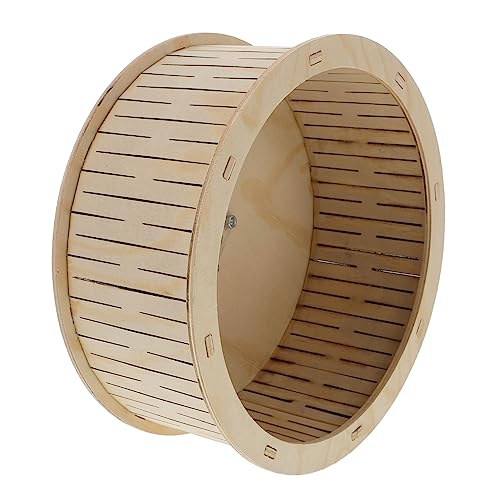 TOGEVAL Wooden Silent Running Wheel for Hamster 22cm Exercise Wheel Mute Wheel Toy Plaything for Small Pet Hamster Toys
