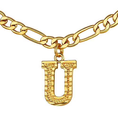 GoldChic Jewerly Ciondolo Alfabeto U con Catena