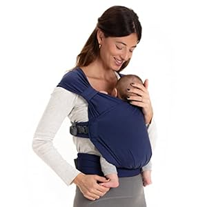 Boba Bliss Hybrid Baby Carrier Newborn to Toddler – 2-in-1 Baby Wrap & Baby Carrier – No-Tie Baby Sling – Certified Hip-Healthy Baby Wraps Carrier – Soft & Stretchy Baby Sling – 7-35 lbs (Navy Blue)