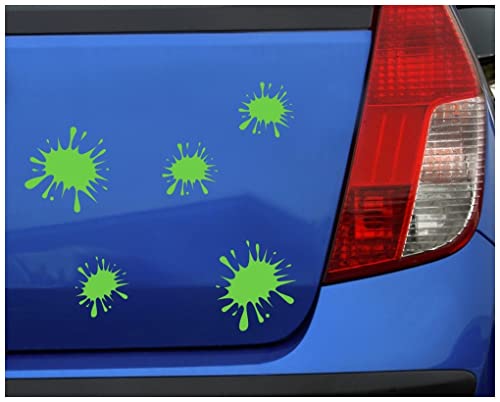 Samunshi® Farbklecks Aufkleber Klecks Sticker 5er Set 2x8x9cm,3x5x6cm hellrot