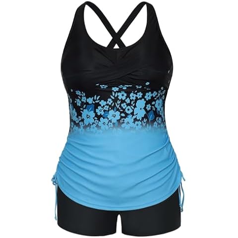 Hanna Nikole Plus Size Tankini with Tummy Control Cover