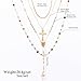 Gold Cross Layered Necklaces for Women,Colorful Crystal Drop Necklace,Gold Cross Pendant Necklace Stack,Fashion Long Tassel Chest Chain Jewelry Layered Rhinestone Neck Chain Accessories for Women