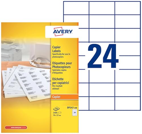 Étiquettes autocollantes Avery 70x37 mm pour copieur et impression multi-usages