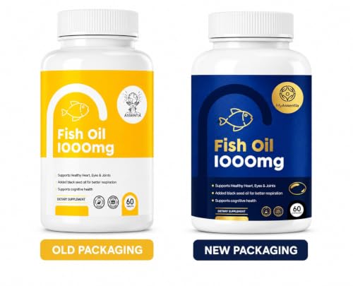 Image of Omega-3 Fish Oil 1000mg with EPA 180mg and DHA 120mg, Salmon Fish Oil Supplement for Heart Brain and Joint Health, High Purity Softgel Capsules for Daily Wellness Support, 60 Oval Capsules Pack of 1