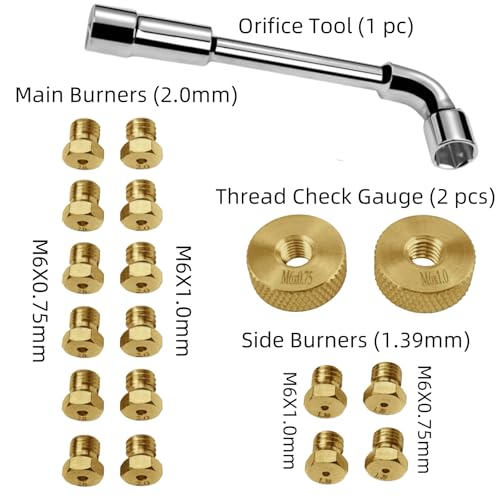 SGTBQLL Natural Gas Orifices Nozzle Conversion Kit, DIY Burner Parts