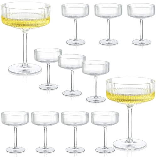 Acellegic Set of 12 Champagne Tower 8 oz Glass...