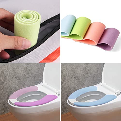 Kamanan WC Sitzbezüge Weich Toilettenkissen WC Dicke Kissen Toilettensitzbezug Weicher Dickerer Wärmer WC Kissen Pads Passend für alle Ovalen Toilettensitze (4PCS) – Bild 6