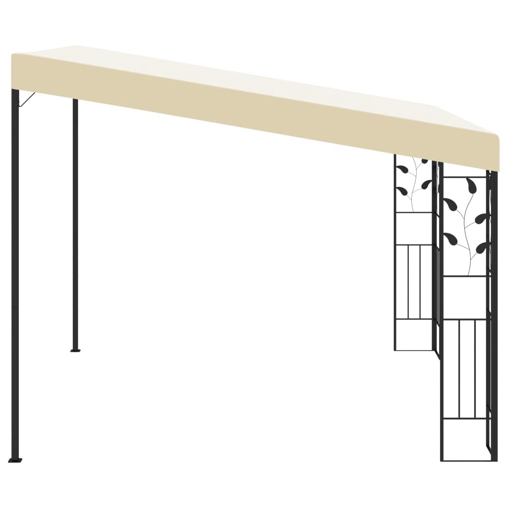 Pawilon ścienny, 3 x 3 x 2,5 m, kremowo-biały, stal malowana proszkowo, obicie poliestrowe, pawilon ogrodowy na taras, balkon, kemping, imprezę, grillowanie, imprezę w ogrodzie