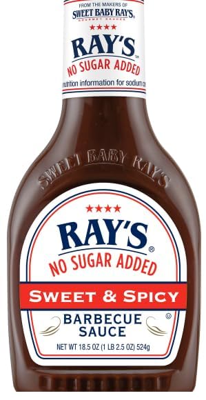 No Sugar Added Sweet & Spicy Barbecue Sauce (Pack Of 1 Bottle)18.5 oz