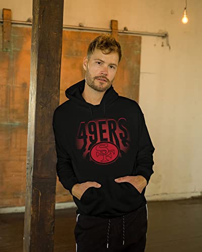 Junk-Food-Clothing-x-NFL-San-Francisco-49ers-Team-Spotlight-Unisex-Adult-Pullover-Fleece-Hoodie-for-Men-and-Women-Size-X-Large