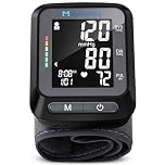 Wrist Blood Pressure Monitor with Large Backlit Display, Accurate Automatic Wrist Blood Pressure Monitors for Home Use, 2 x 60 Memory, Adjustable Cuff (13.5-21.5cm), Carrying Case Included