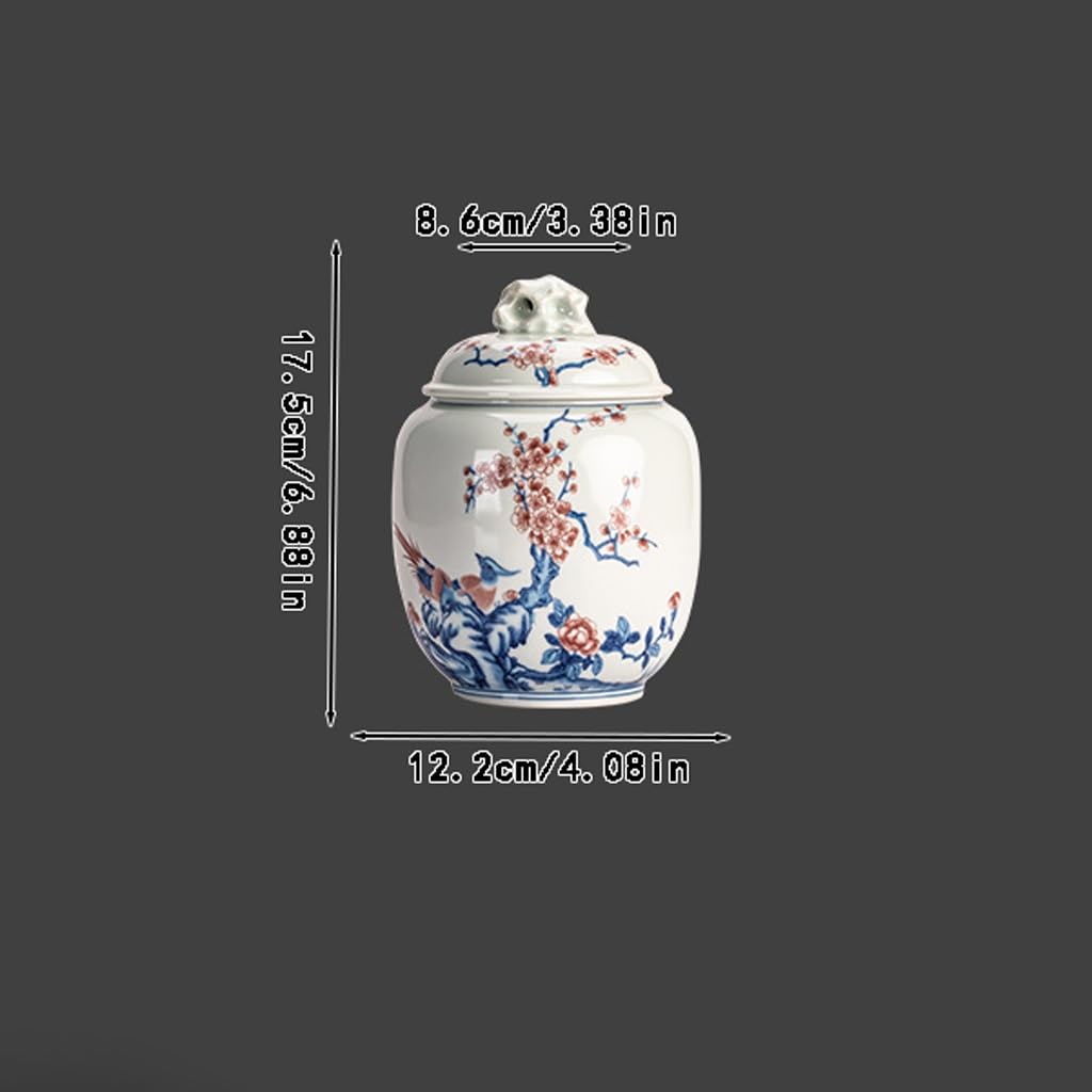HLTYGWX Pojemnik na herbatę Niebiesko-biała porcelanowa puszka na herbatę, ceramiczna chińska zamknięta puszka, puszka do przechowywania herbaty w gospodarstwie domowym Puszka na herbatę