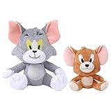 Cartoon Cat and Mouse Plush Toy Set - 7 Inch Sitting Cat & 5 Inch Sitting Mouse Stuffed Animals, Cute Cartoon Plushies for Birthday Party Decorations, Gifts for Girls Boys, Valentine's Day gift