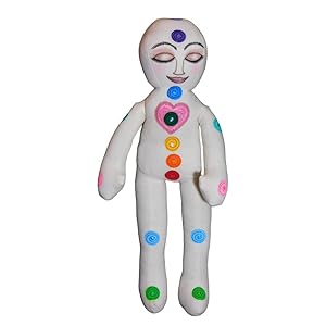 Reiki Doll Remote Energy Healing Doll With Colorful Chakras Hand Painted Chakra Healing Doll Soft Cotton Muslin Chakra Doll Gift