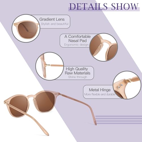 SIPHEW Classic Small Round Sunglasses for Women/Men, Retro Sunglasses Polarized UV Protection Lens for Outdoor/Driving3