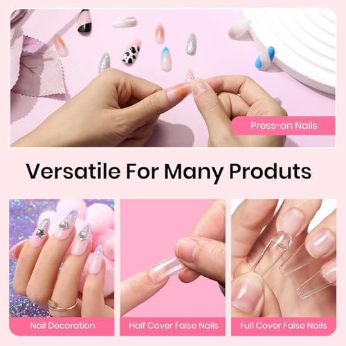 Image of RIANZ Super Strong Nail Glue for Press On Nails, 10ml Brush On Nail Glue for Acrylic Nails, Fake Nails & Nail Tips & Extension Durable & Long-Lasting, Easy Application, Mess-Free & Travel-Friendly (1)