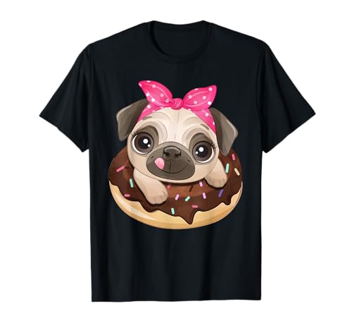 Cute Pug Shirt Donut Girls Dog T-Shirt