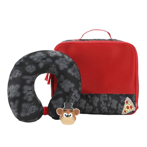 Image of Bioworld Five Nights At Freddy's 3-Piece Neck Pillow Packing Cube & Luggage Tag Travel Set