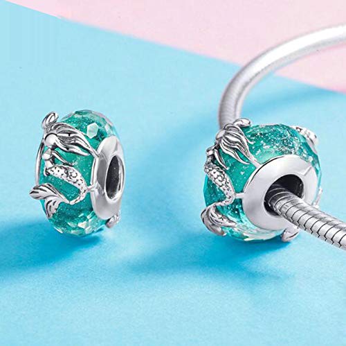 Murano Glass Bead Bracelets for Women 925 Silver Lampwork Ocean Charm Spacer Bead For European Bracelets3