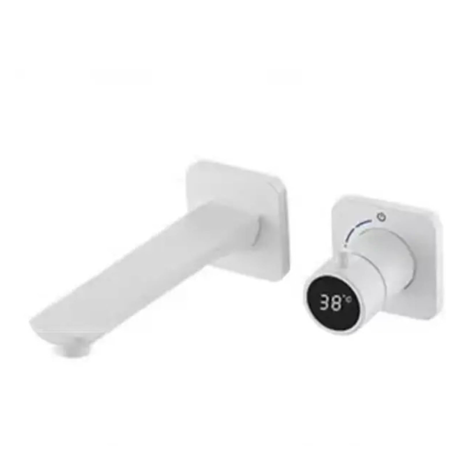 Wall Mounted Thermostatic Bathroom Faucet, Concealed Brass Basin Sink Mixer Tap, Digital Display,Safe and Reliable(Bianco)