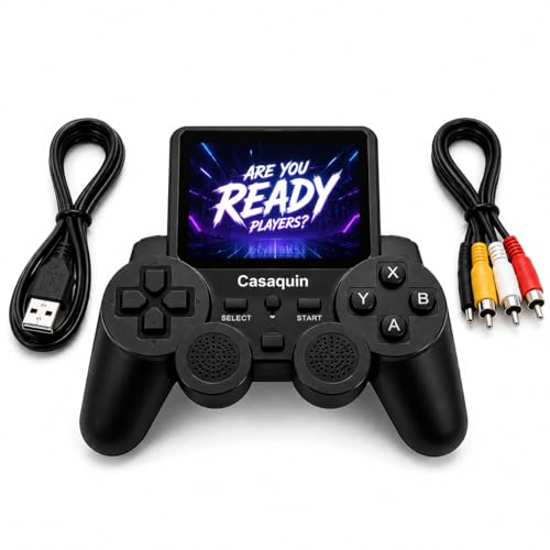 Image of Casaquin S10 Portable Gaming Console for Kids | Retro Handheld Game Player with 500+ Built-in Classic Games | Rechargeable, TV Output, 3.5 inch Display | Gift for Boys & Girls Age 6+