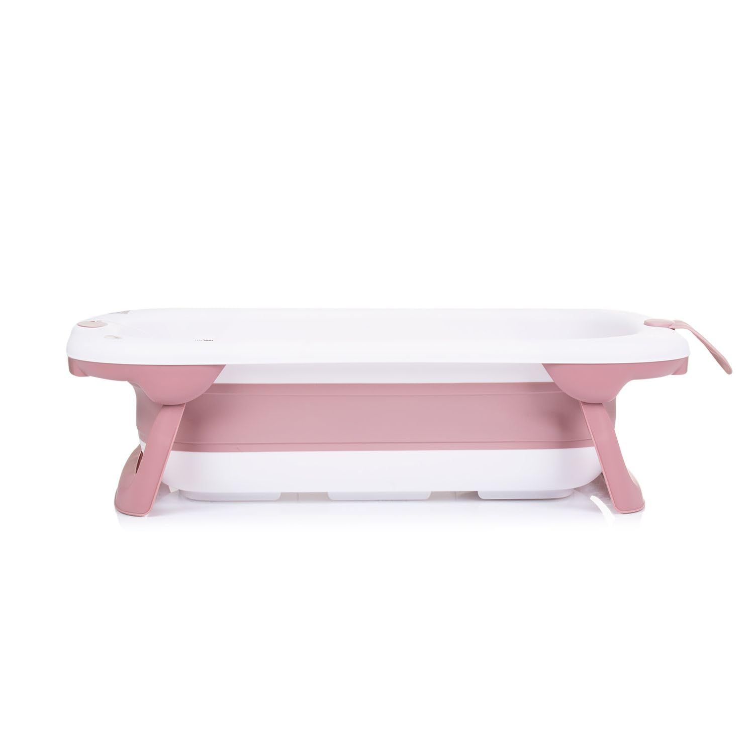 Chipolino Bañera para bebé Coral plegable, 87 cm, desagüe de agua, termómetro integrado, color: rosa