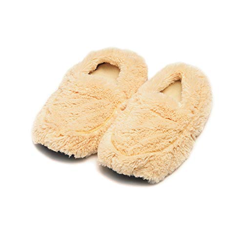 Warmies Women's/Ladies Microwavable Slippers, 90 Seconds to Warm Up in One Free Size of US: 5-9, Cream
