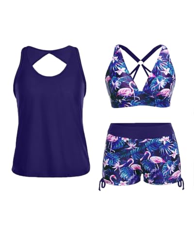 Yonique 3-Piece Tankini Swimsuit for Women