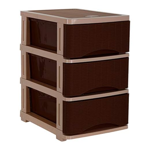 Nayasa Cane Tuckins No. 23 Plastic Drawer (Brown, 24 cm x 12 cm x 36 cm, AR65)